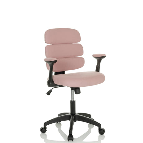 Pink Swivel Chair – Children KID ERGOLINO B with padded backrest and black armrests by hjh OFFICE