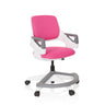 Pink Swivel Chair – Children KID FLEX with white frame and grey armrests by hjh OFFICE