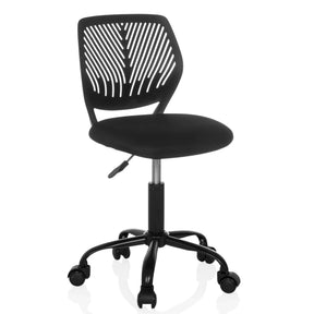 Black Swivel Chair – Children KID QB with breathable backrest and castors by hjh OFFICE