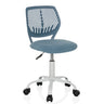 Blue Swivel Chair – Children KID QW with a striped backrest and white base by hjh OFFICE