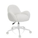 White Swivel Chair – Children KID TEDDY I with fluffy cover and five castors by hjh OFFICE