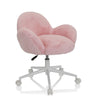 Pink Swivel Chair – Children KID TEDDY with fluffy cover and white star base on castors by hjh OFFICE