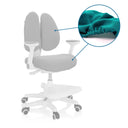 Blue three-piece replacement cover set KID WING COVER for an office chair with elastic fabric by hjh OFFICE