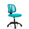 Turquoise Swivel Chair – Children KID YU 200 with mesh backrest and black base by hjh OFFICE
