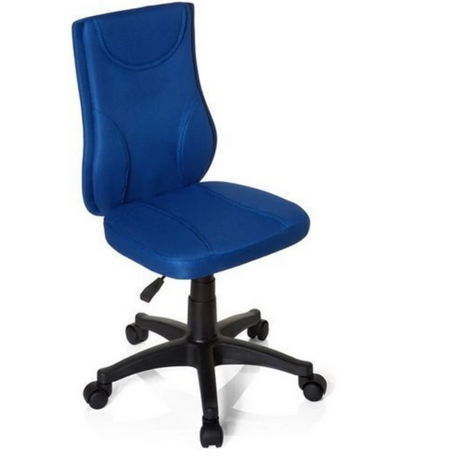 Blauer Kinderdrehstuhl KIDDY BASE mit Stoffbezug und schwarzem Fußkreuz auf Rollen von hjh OFFICE