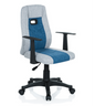 Swivel Chair – Children KIDDY EXTRA in grey and blue with black armrests and castors by hjh OFFICE