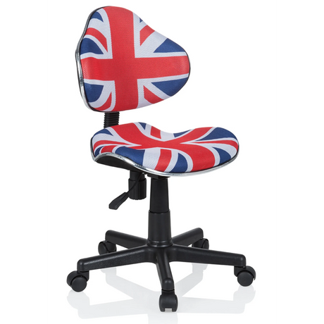 Swivel Chair – Children KIDDY GTI-2 with Union Jack pattern in blue, red and white by hjh OFFICE