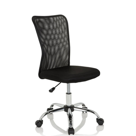 Black Swivel Chair – Children KIDDY NET I with mesh backrest and glossy base by hjh OFFICE