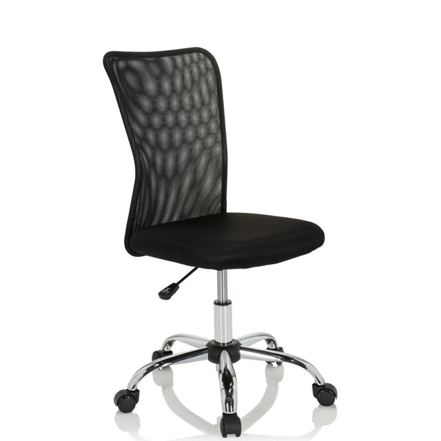 Black Swivel Chair – Children KIDDY NET I with mesh backrest and glossy base by hjh OFFICE