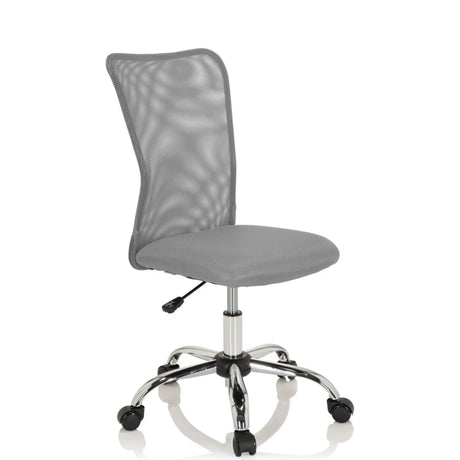 Grey Swivel Chair – Children KIDDY NET I with mesh cover and glossy metal base by hjh OFFICE