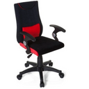 Kinderdrehstuhl KIDDY PRO AL in Schwarz und Rot mit Armlehnen und Rollenfußkreuz von hjh OFFICE