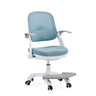 Children's swivel chair Kiddy Smart Step in blue with white frame and integrated footrest by hjh OFFICE