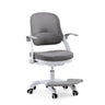 Children's swivel chair Kiddy Smart Step in light grey with mesh cover and an integrated footrest by hjh OFFICE