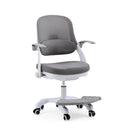 Children's swivel chair Kiddy Smart Step in light grey with mesh cover and an integrated footrest by hjh OFFICE