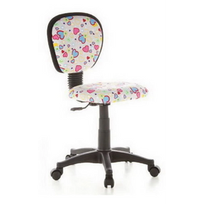 Swivel Chair – Children KIDDY TOP with colourful heart pattern, black frame and castors by hjh OFFICE