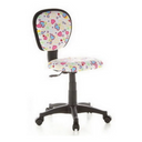 Swivel Chair – Children KIDDY TOP with colourful heart pattern, black frame and castors by hjh OFFICE