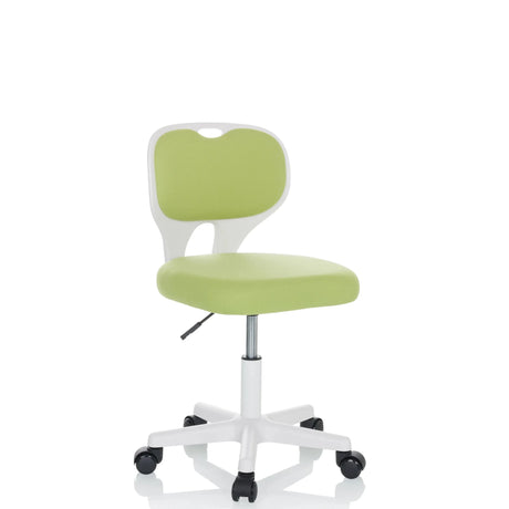 Green Swivel Chair – Children KIDDY TOP W with white frame and castors by hjh OFFICE