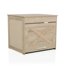 Cat house KITTY PAWBOX 1 in oak look with X-bracing on the front and white handle by hjh LIVING
