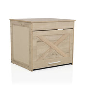 Cat house KITTY PAWBOX 1 in oak look with X-bracing on the front and white handle by hjh LIVING