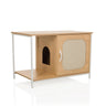 Cat house KITTYHOME 1 in beech look with white metal frame and integrated sleeping area by hjh LIVING