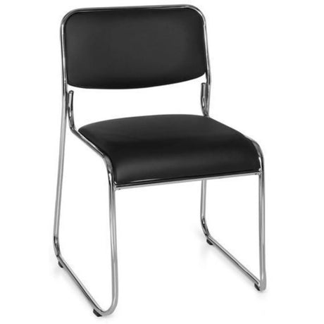 Black guest chair KOLTA with shiny chrome frame by hjh OFFICE