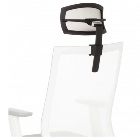 Black Headrest KS ASPEN with white padding and adjustable support arm by hjh OFFICE