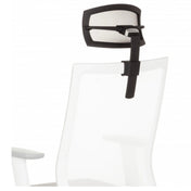 Black Headrest KS ASPEN with white padding and adjustable support arm by hjh OFFICE