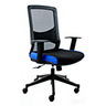 Professional Office Chair LAVITA in black and blue with mesh backrest and armrests by hjh OFFICE