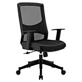 Professional Office Chair LAVITA in black with mesh backrest and armrests by hjh OFFICE