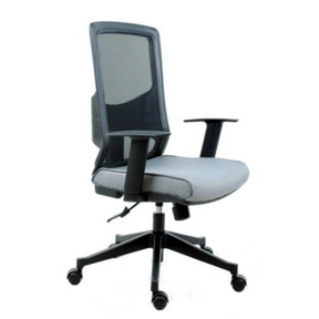 Profi-Bürostuhl LAVITA in Schwarz und Grau mit Netzrückenlehne und Armlehnen von hjh OFFICE