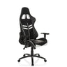 Gaming chair LEAGUE PRO in black and white with integrated headrest and armrests by hjh OFFICE