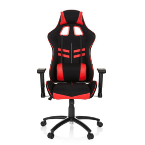 Gaming chair LEAGUE PRO I in black and red with neck and lumbar cushions by hjh OFFICE
