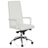 White Professional Executive Chair LENGA with quilted upholstery and chrome base by hjh OFFICE
