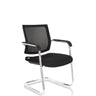 Black Cantilever chair LEVIA V with mesh backrest and chrome frame by hjh OFFICE
