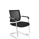 Black Cantilever chair LEVIA V with mesh backrest and chrome frame by hjh OFFICE