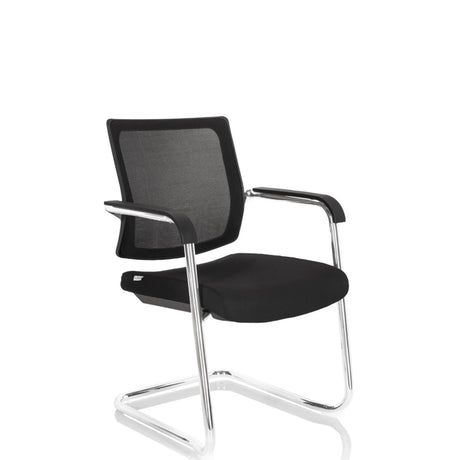 Black Cantilever chair LEVIA V with mesh backrest and chrome frame by hjh OFFICE