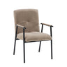 Lifea Flex armchair with brown fabric upholstery and black metal frame by hjh LIVING