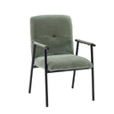 Lifea Flex armchair with green fabric upholstery and black armrests by hjh LIVING