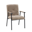 Lifea Flex armchair with brown fabric upholstery and black metal frame by hjh LIVING