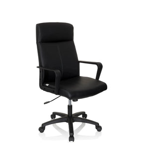 Black Professional Executive Chair LISSO with faux leather cover and armrests by hjh OFFICE
