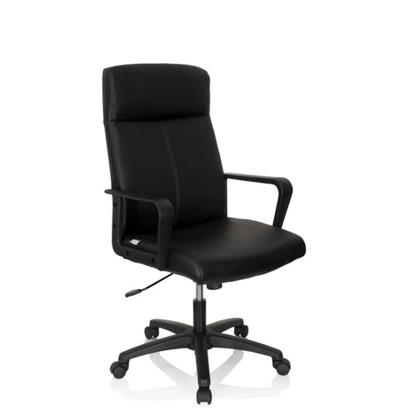 Black Professional Executive Chair LISSO with faux leather cover and armrests by hjh OFFICE