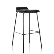 Black Bar stool LONSO 10 with padded seat and slim metal frame by hjh OFFICE