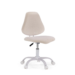 Beige Lumikid swivel chair for children with white base and five castors by hjh OFFICE