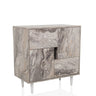 Chest of drawers LYKKJA in white marble look with four asymmetrical drawers by hjh LIVING