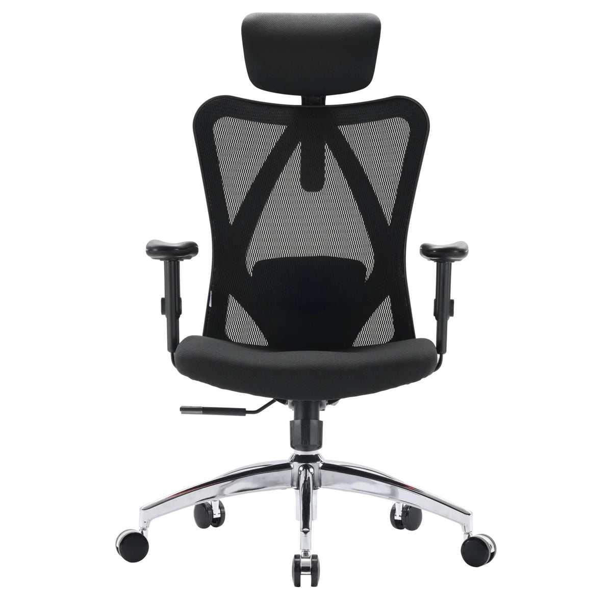 Professional Office Chair M18-M148 in black with mesh backrest and chromed base by Sihoo