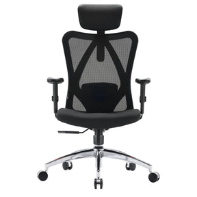 Professional Office Chair M18-M148 in black with mesh backrest and chromed base by Sihoo