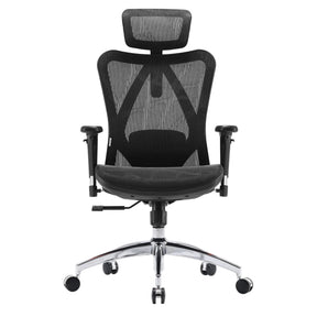 Professional Office Chair M57-M015 with black mesh cover, headrest and chrome base by Sihoo
