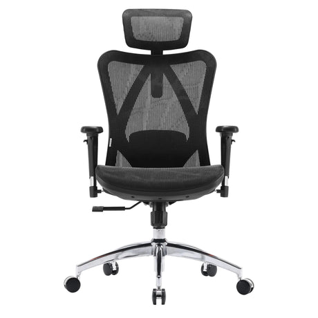 Professional Office Chair M57-M015 with black mesh cover, headrest and chrome base by Sihoo