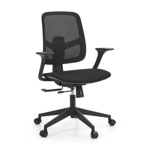 Black Home Office Chair Malio with mesh backrest and armrests by hjh OFFICE
