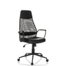 Black Home Office Executive Chair MARCOZ with mesh backrest and armrests by MyBuero